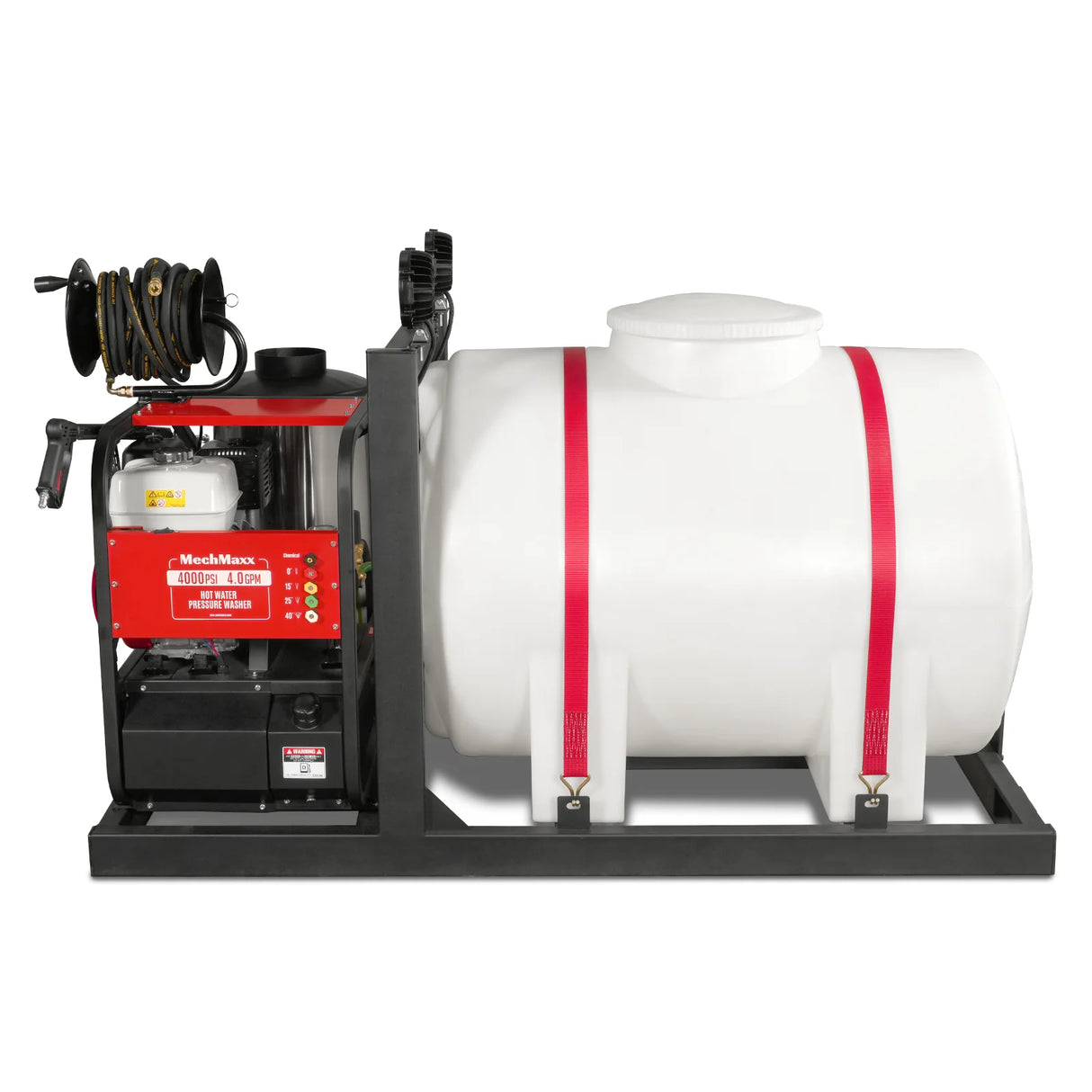 4000 PSI 4 GPM HONDA E-Start Engine Hot Water Pressure Washer Skid Mounted with 245 Gal Tank,  HPW40HBT