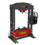 150 Ton H-Frame Electric Hydraulic Shop Press with Double-Acting Cylinder & Chain-Driven Table Lift,  110V Motor,  Fully Welded Steel Frame,  Safety Guard,  HSP150E