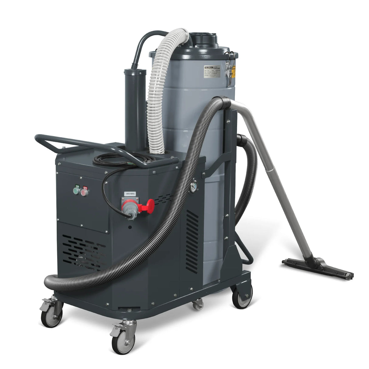 Industrial Wet/Dry Vacuum Cleaner with HEPA Filter Continuous Duty 8.6 HP 364 CFM 26.4 Gallon - 480V 3Phase,  IVB480