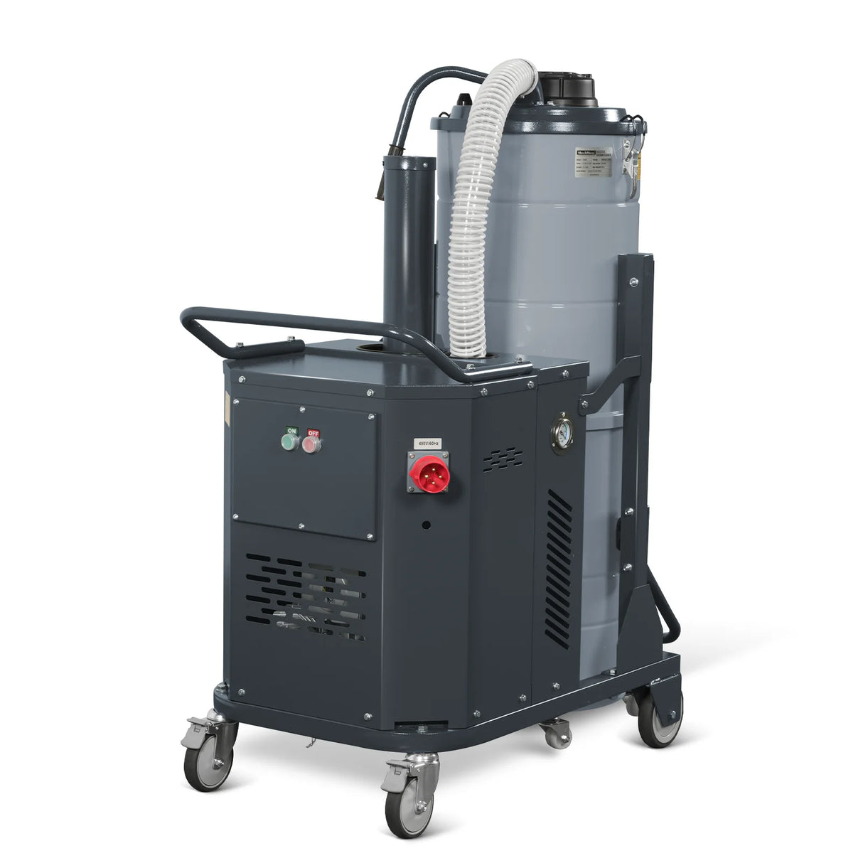 Industrial Wet/Dry Vacuum Cleaner with HEPA Filter Continuous Duty 8.6 HP 364 CFM 26.4 Gallon - 480V 3Phase,  IVB480