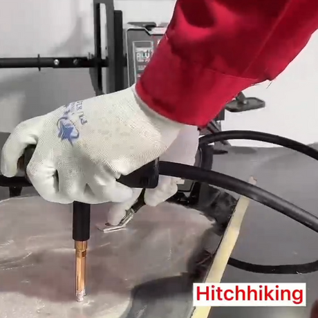 Katool DPM6100 welding gun in use on a panel