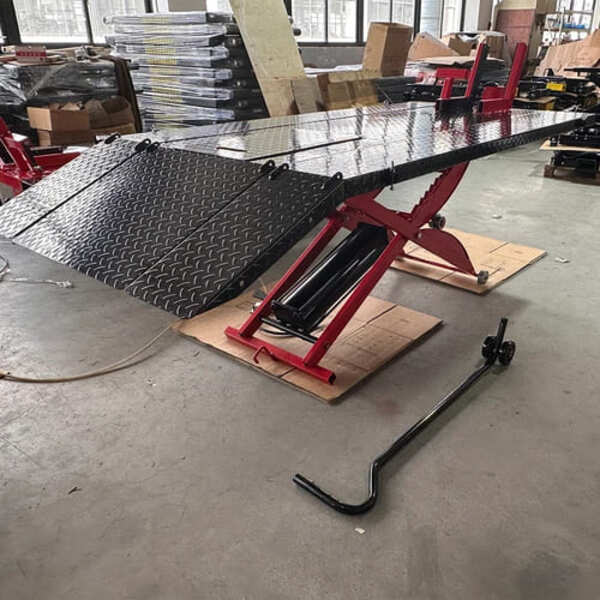 Katool KT-MOTO100LT 1,000 lb motorcycle lift in workshop