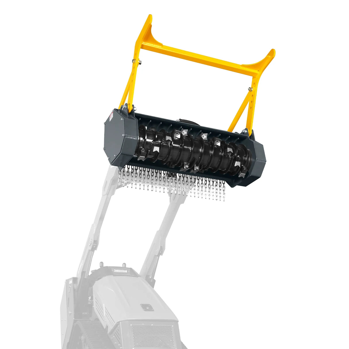 37"Mini Skid Steer Drum Forestry Brush Mulcher Attachment,  Hydraulic Flow Range 11 To 16 GPM, MCH37