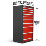 Heavy Duty Modular Drawer Cabinet - Drawer,  59" H x 28.5" W x 22.5" D Tool Storage Organizer,  Steel Construction