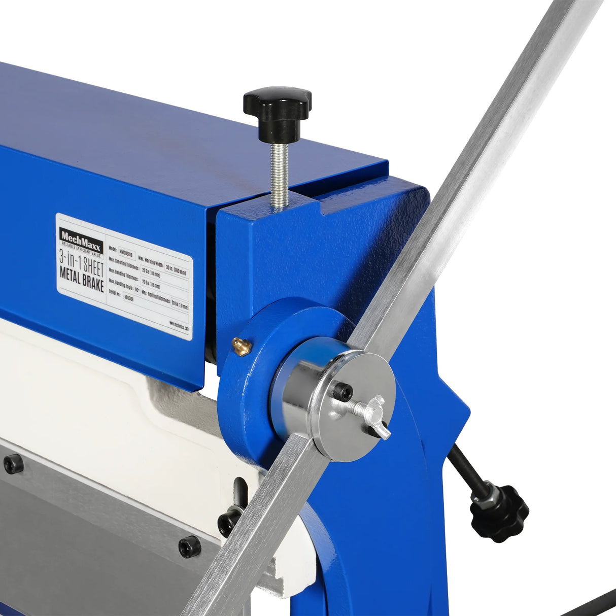 MechMaxx 30-inch 3-in-1 Pan and Box Brake – Slip Roll, Shear, Bending Machine for Sheet Metal, 20 Gauge Mild Steel, Adjustable Fingers, Heavy Duty, Metalworking, Fabrication, Rolling, Bending MMCB3016