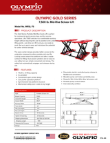 Olympic Equipment 7,500 lb Portable Mid-Rise Scissor Lift MRSL-75