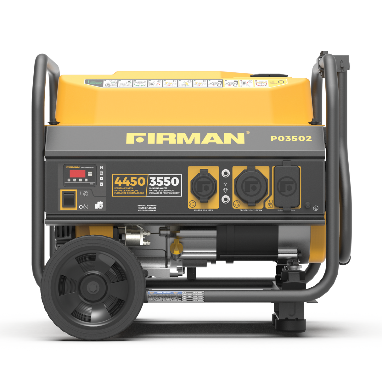 Gas Portable Generator 4450W Recoil Start 120V
