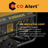 Gas Portable Generator 4450W Recoil Start 120V with CO alert