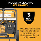 Gas Portable Generator 4450W Recoil Start 120V with CO alert