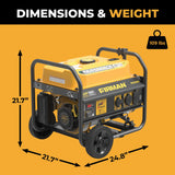 Gas Portable Generator 4450W Recoil Start 120V with CO alert