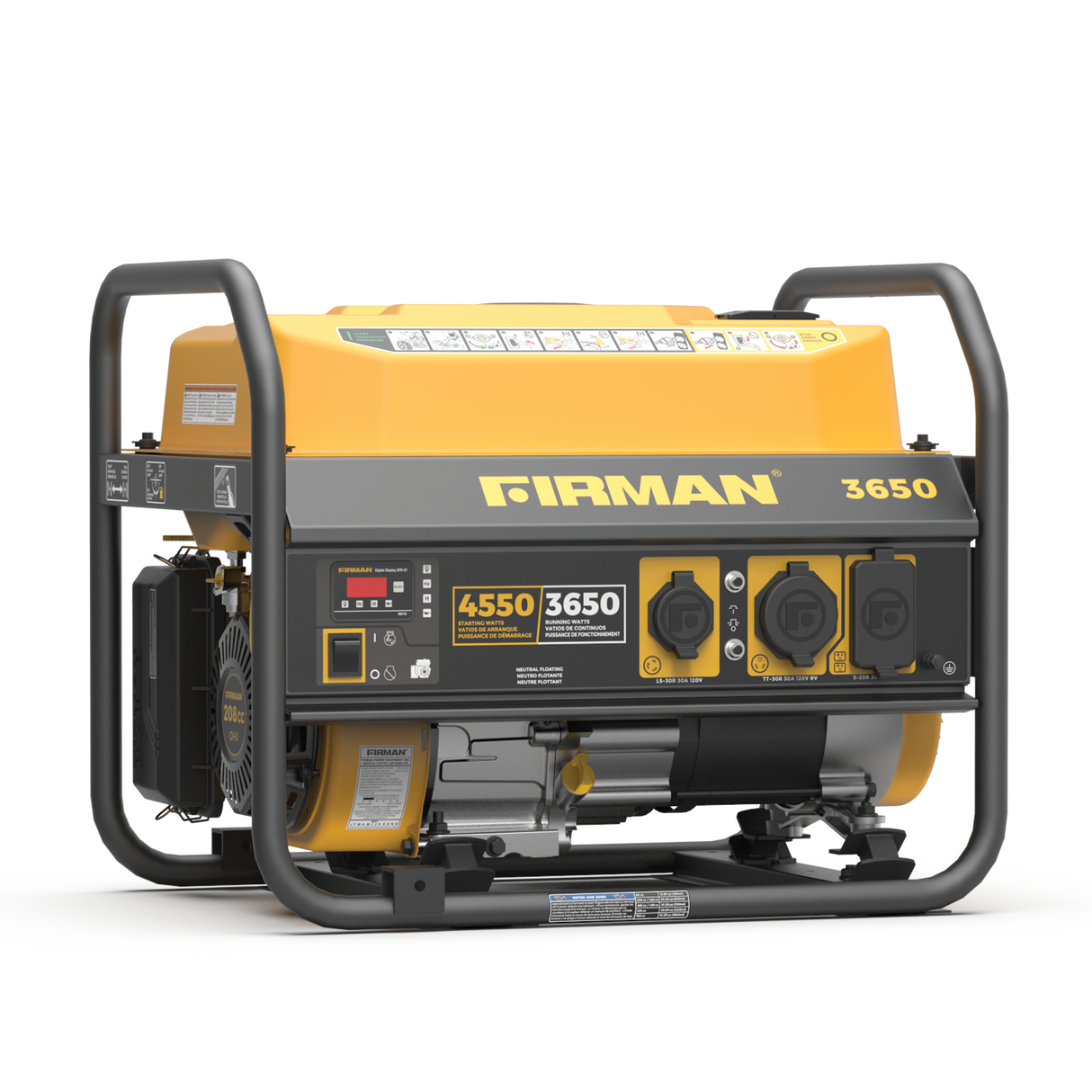 Gas Portable Generator 4550W Recoil Start 120V