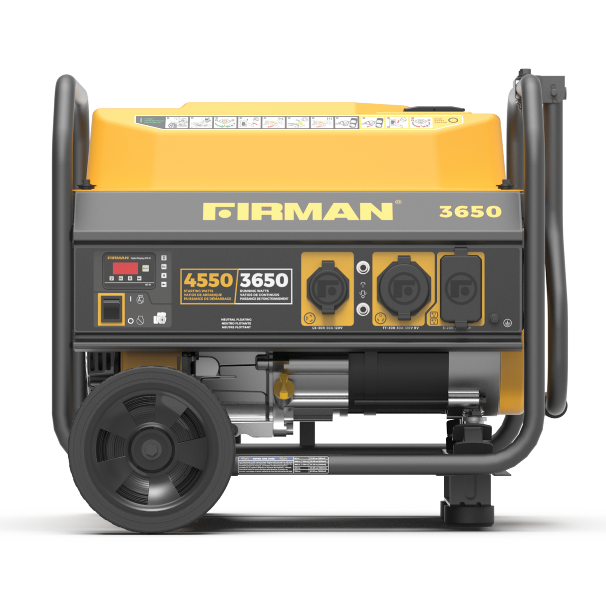 Gas Portable Generator 4550W Recoil Start 120V