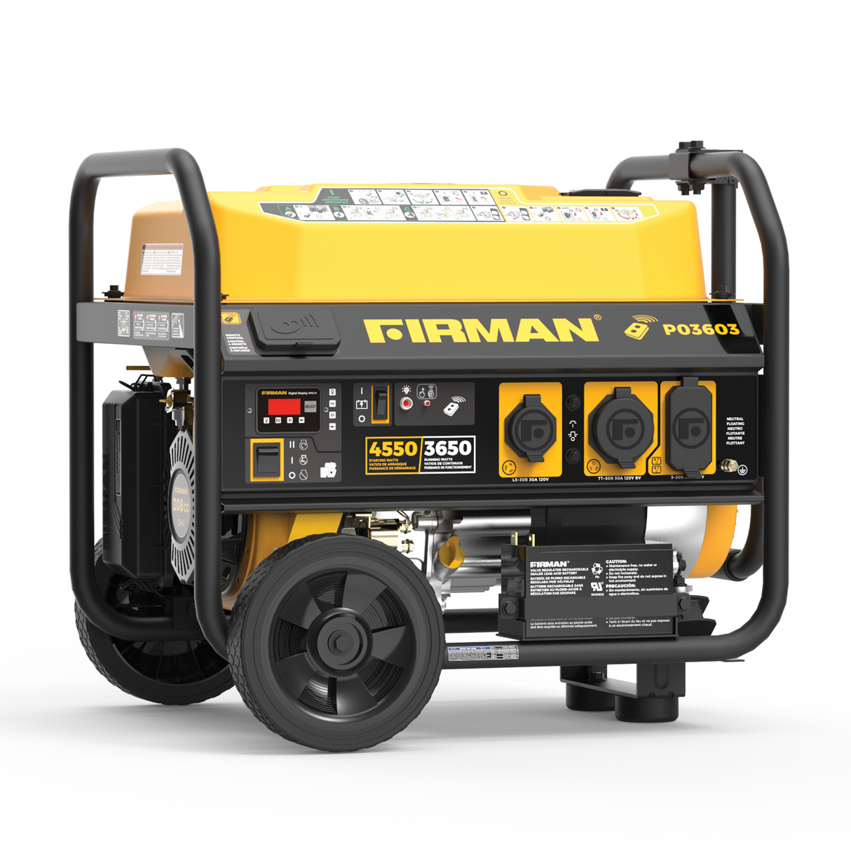 4550/3650 Watt Remote Start Gas Portable Generator cETL Certified With Wheel Kit