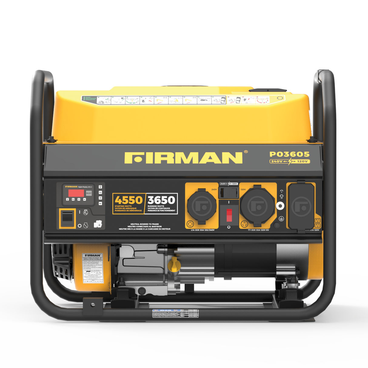 Gas Portable Generator 4550W Recoil Start 120/240V