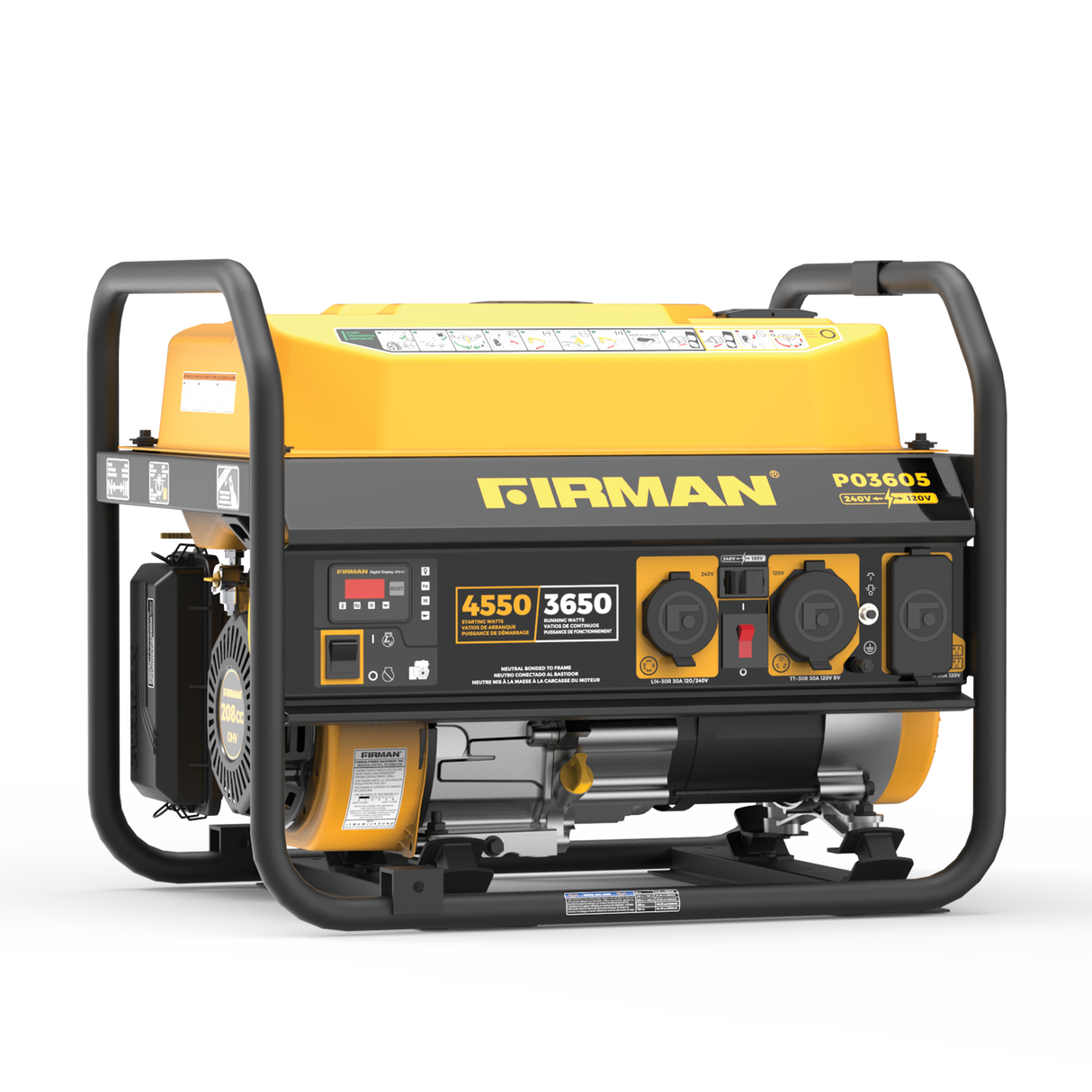 Gas Portable Generator 4550W Recoil Start 120/240V