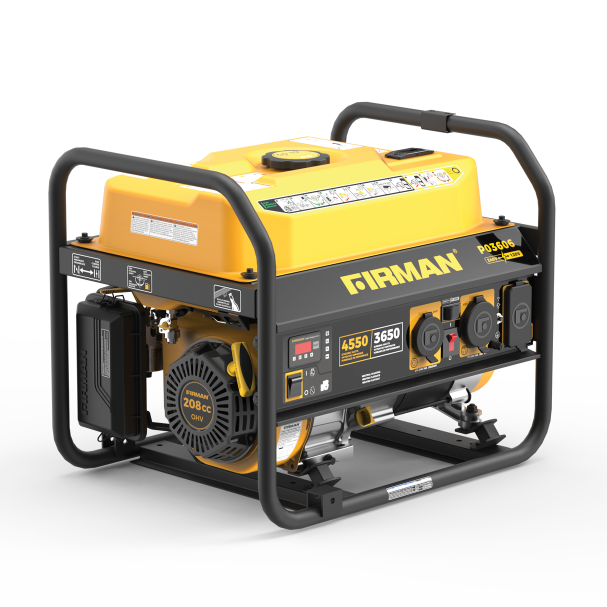 Gas Portable Generator 4550W Recoil Start 120/240V