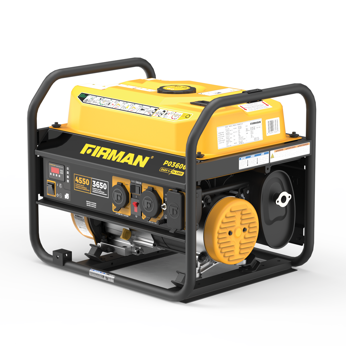 Gas Portable Generator 4550W Recoil Start 120/240V