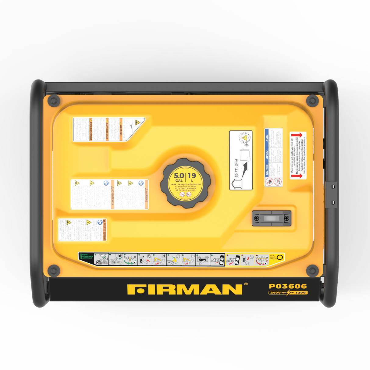 Gas Portable Generator 4550W Recoil Start 120/240V