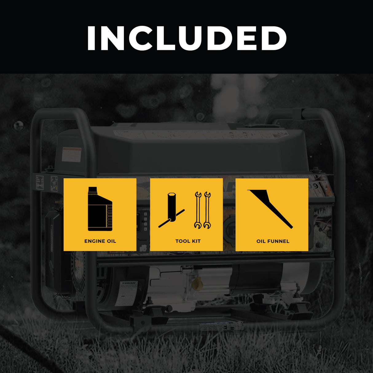 Gas Portable Generator 4550W Recoil Start 120V