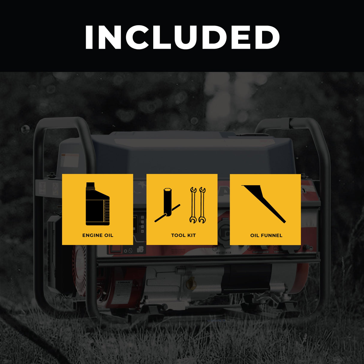 Gas Portable Generator 4550W Recoil Start 120V