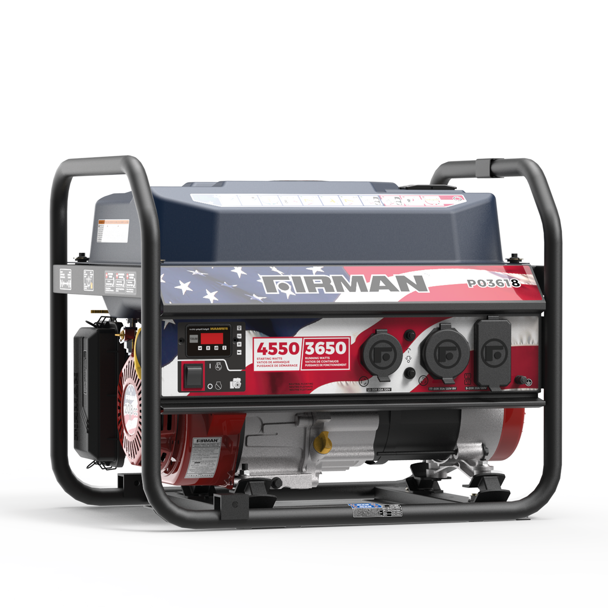 Gas Portable Generator 4550W Recoil Start 120V