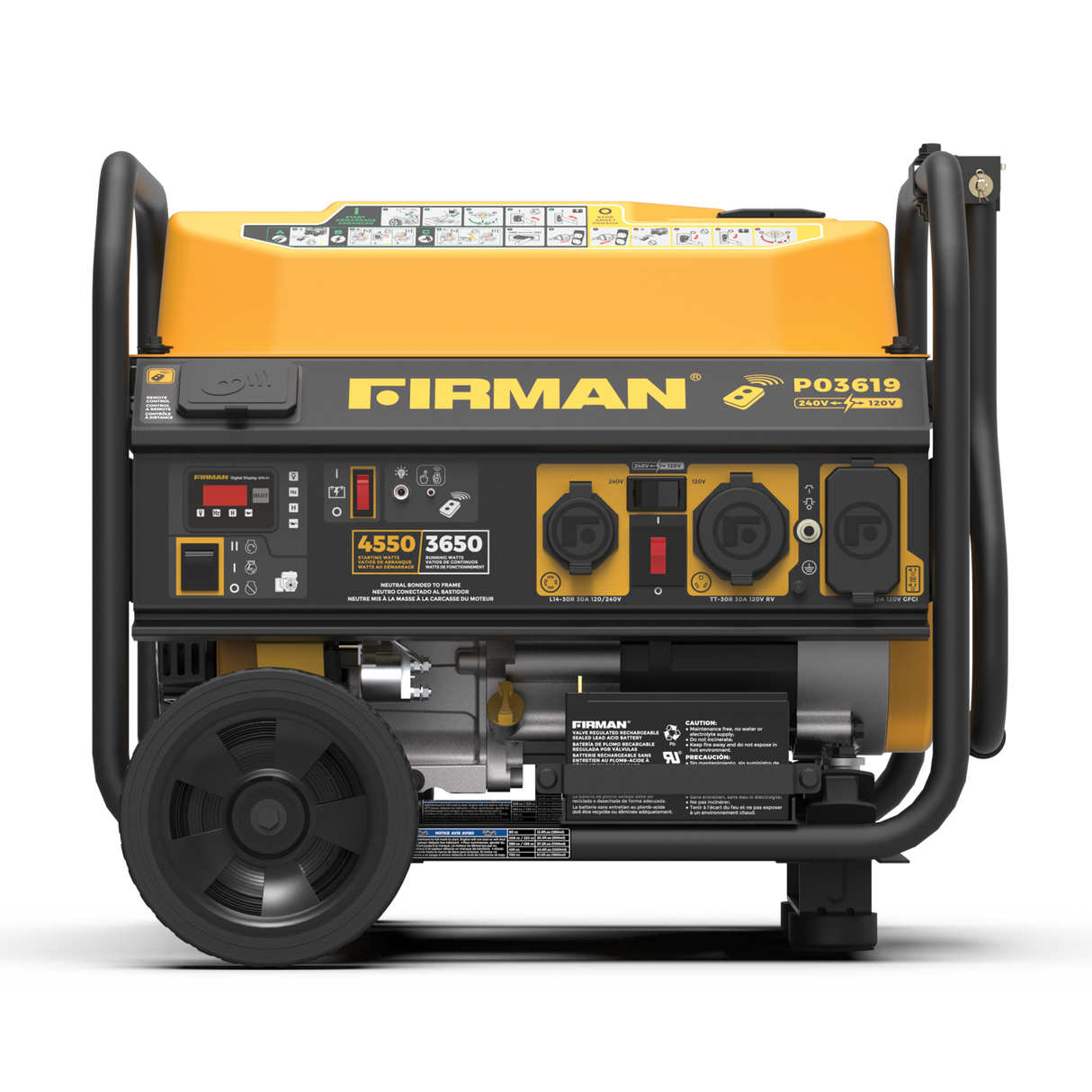 Gas Portable Generator 4550W Remote Start 120/240V