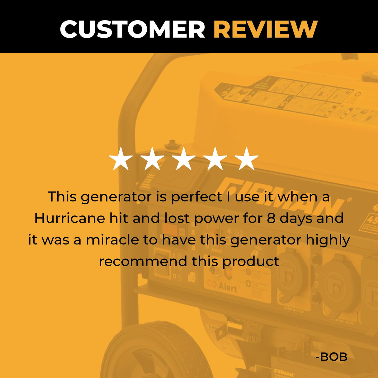 Gas Portable Generator 4550W Remote Start with CO Alert