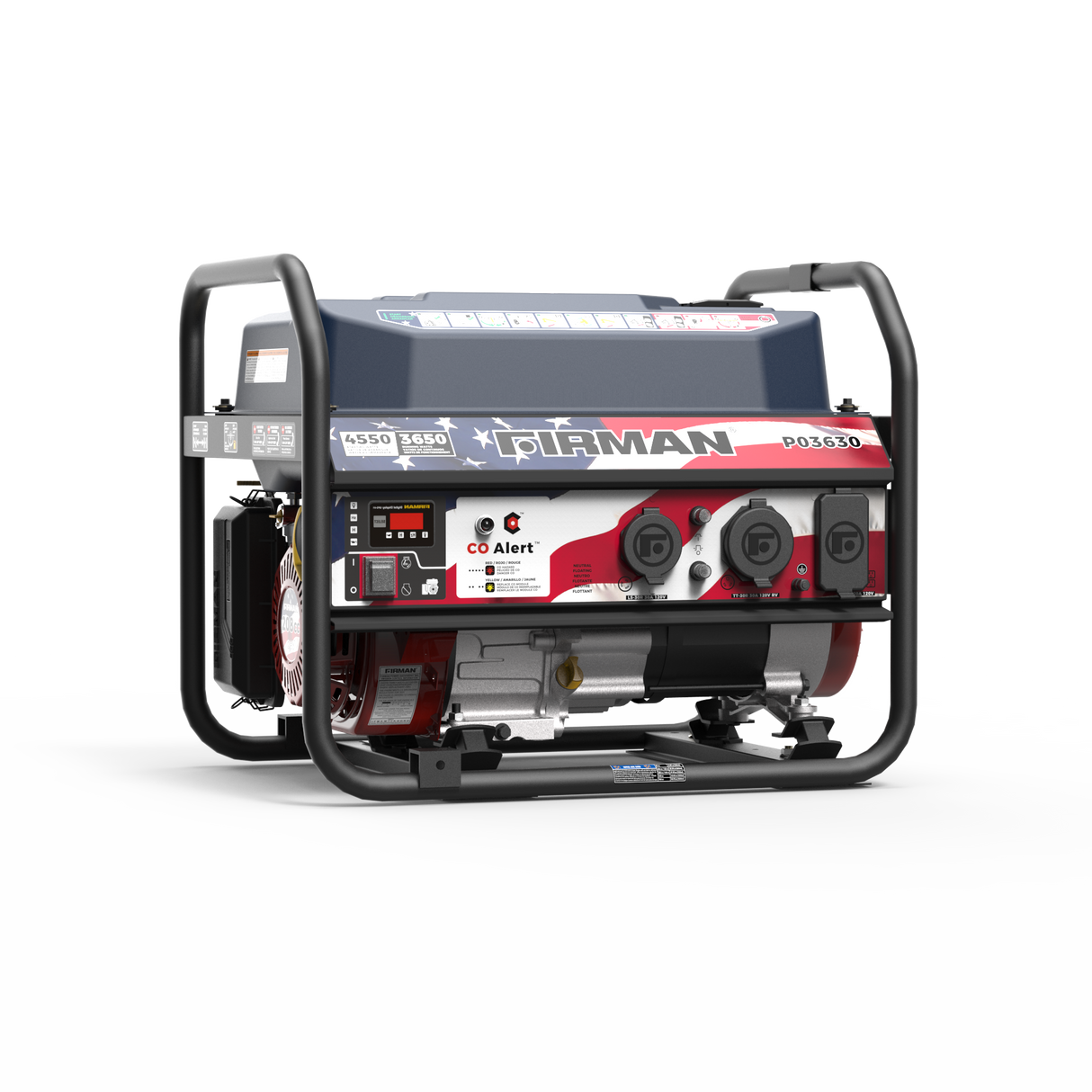Gas Portable Generator 4550/3650W Recoil Start Stars & Stripes