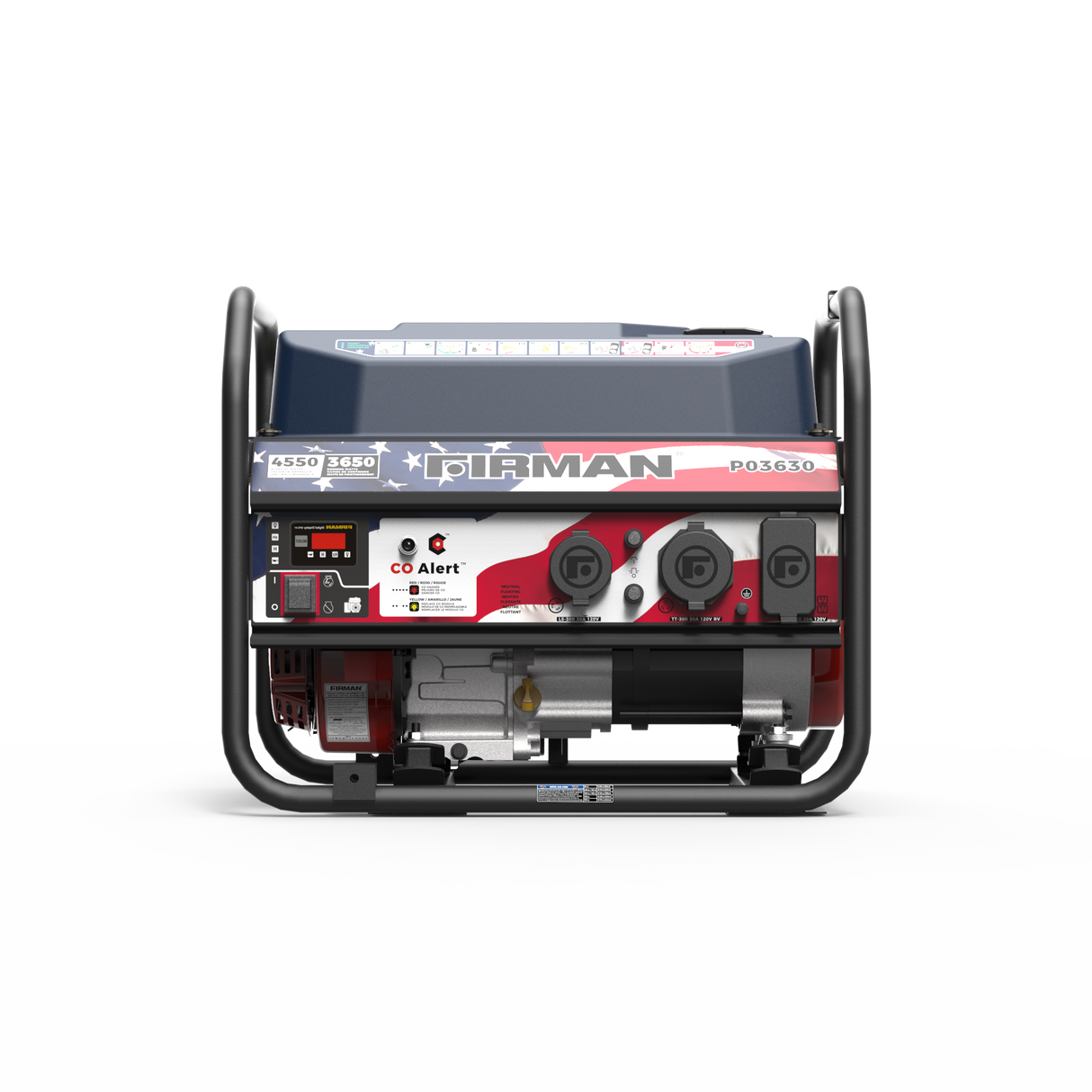 Gas Portable Generator 4550/3650W Recoil Start Stars & Stripes