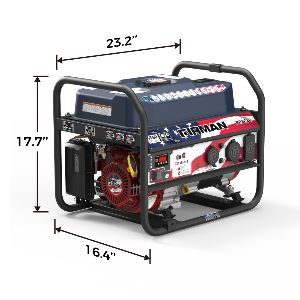 Gas Portable Generator 4550/3650W Recoil Start Stars & Stripes
