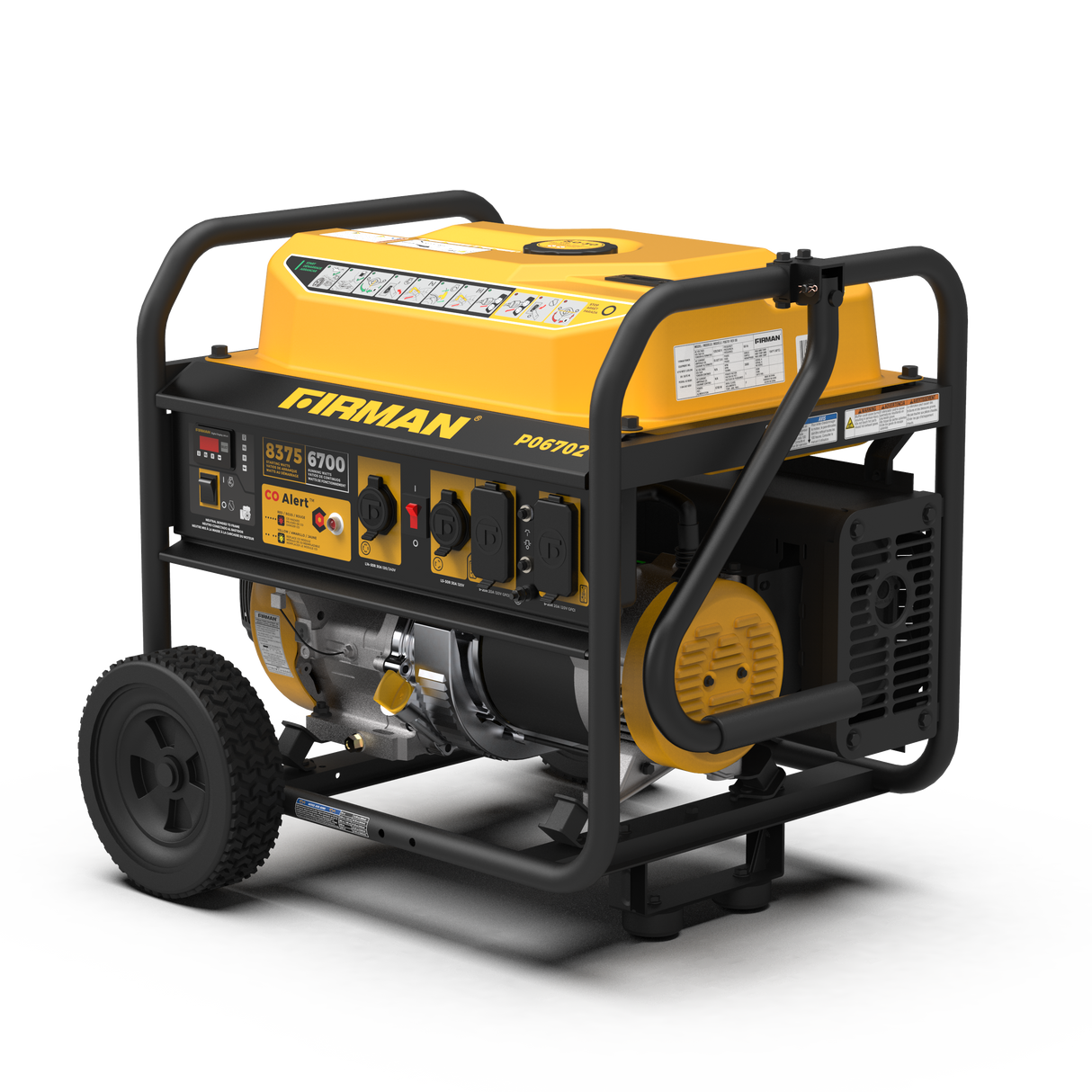 Gas Portable Generator 8375W Recoil Start 120/240V With CO Alert