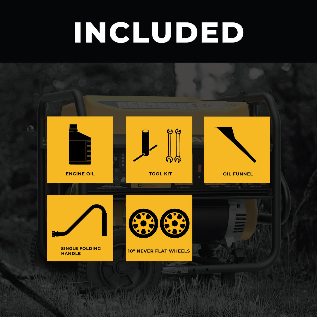Gas Portable Generator 8375W Recoil Start 120/240V With CO Alert