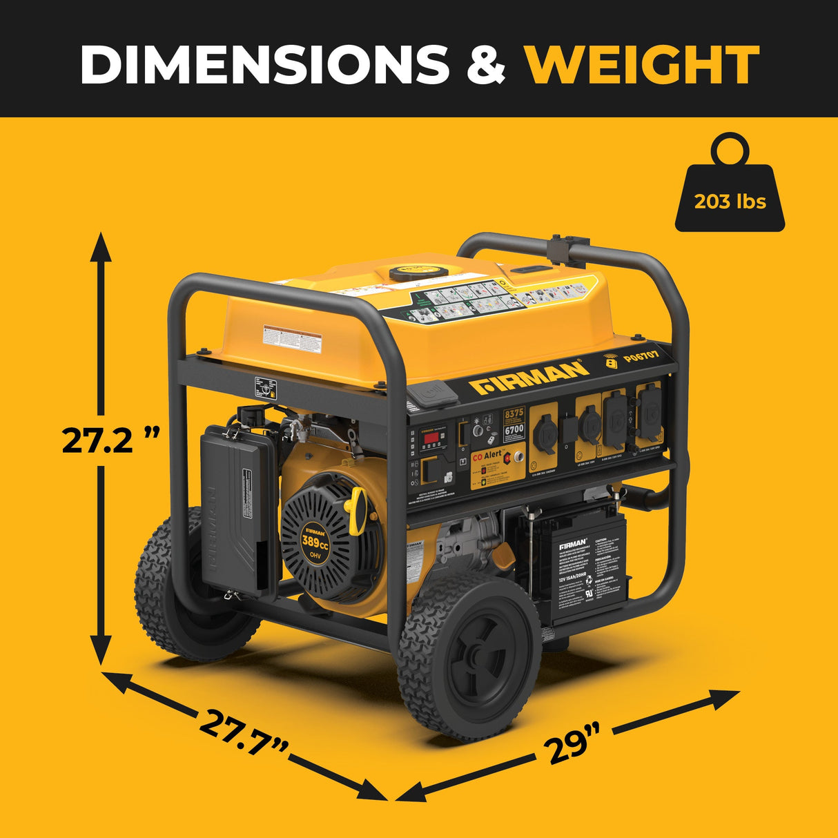 GAS PORTABLE GENERATOR 8375W REMOTE START 120/240V