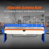 MechMaxx 100-inch Manual Sheet Metal Brake - 12 Gauge Bending Capacity, Adjustable Fingers, 8 Ft. Heavy-Duty Steel Construction, Precision Bending for Box and Pan PB10012