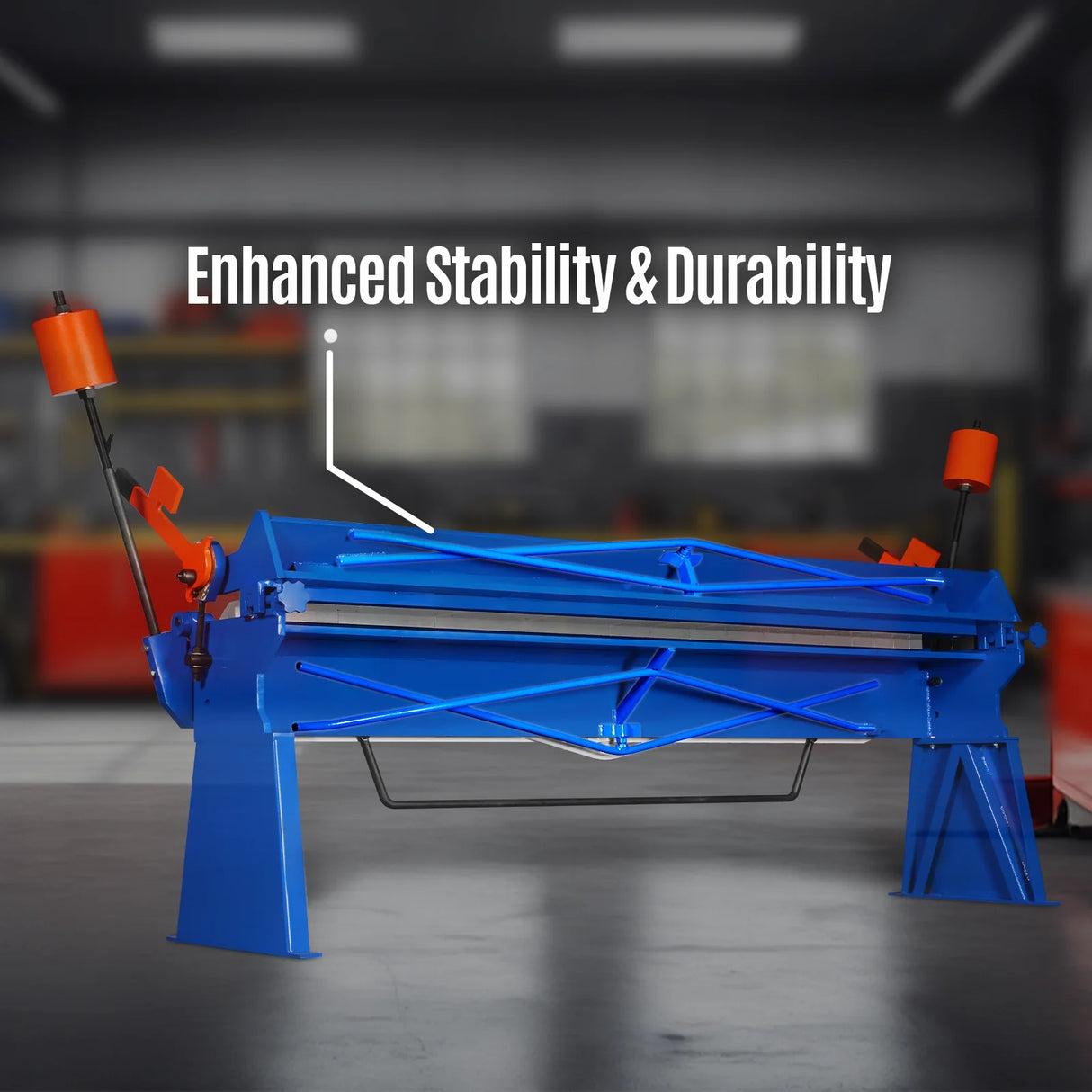 MechMaxx 120-inch Manual Sheet Metal Brake - 14 Gauge Bending Capacity, Adjustable Fingers, Heavy-Duty Steel Construction, Precision Bending for Box and Pan PB12014