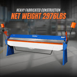 MechMaxx 120-inch Manual Sheet Metal Brake - 14 Gauge Bending Capacity, Adjustable Fingers, Heavy-Duty Steel Construction, Precision Bending for Box and Pan PB12014