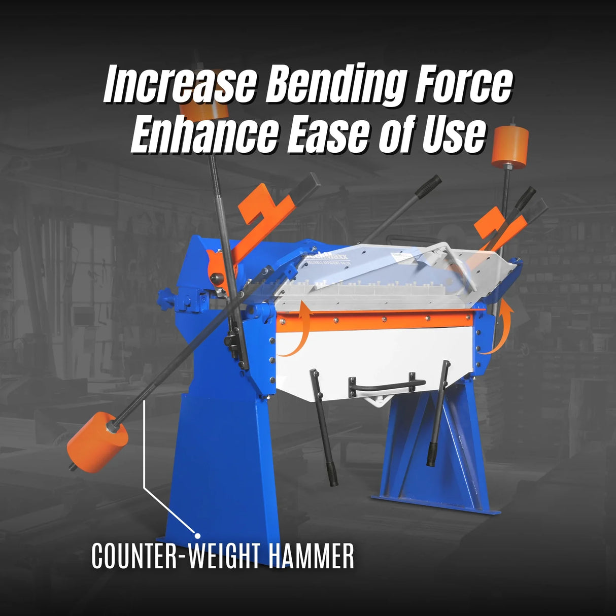 MechMaxx 48” Manual Pan and Box Brake - Heavy Duty, Durable Construction, 12 Gauge Mild Steel, 135° Bending Angle, Individual Bending Fingers" PB4812