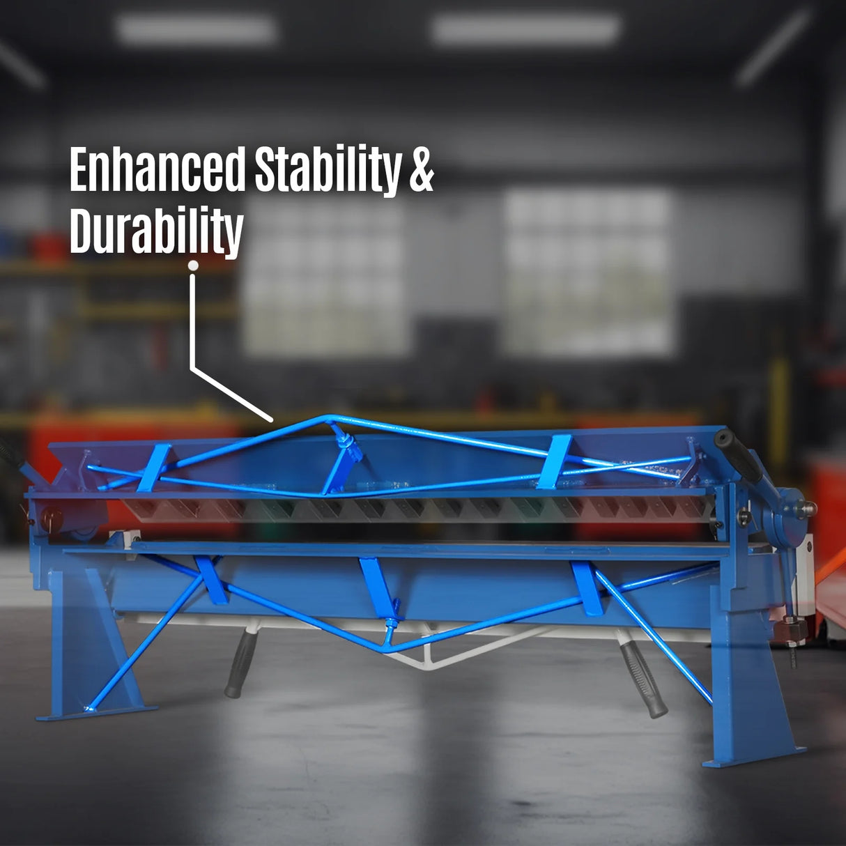 MechMaxx 48" Manual Pan and Box Brake - 16 Gauge Mild Steel Capacity, 135° Bending Angle, 16 Precision Fingers, Durable Construction for Accurate Bends"