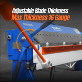 MechMaxx 48" Manual Pan and Box Brake - 16 Gauge Mild Steel Capacity, 135° Bending Angle, 16 Precision Fingers, Durable Construction for Accurate Bends"
