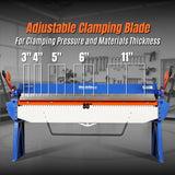 MechMaxx 80-inch Manual Sheet Metal Brake - 12 Gauge Bending Capacity, Adjustable Fingers, 6 Ft. Heavy-Duty Steel Construction for Precision Bending PB8012
