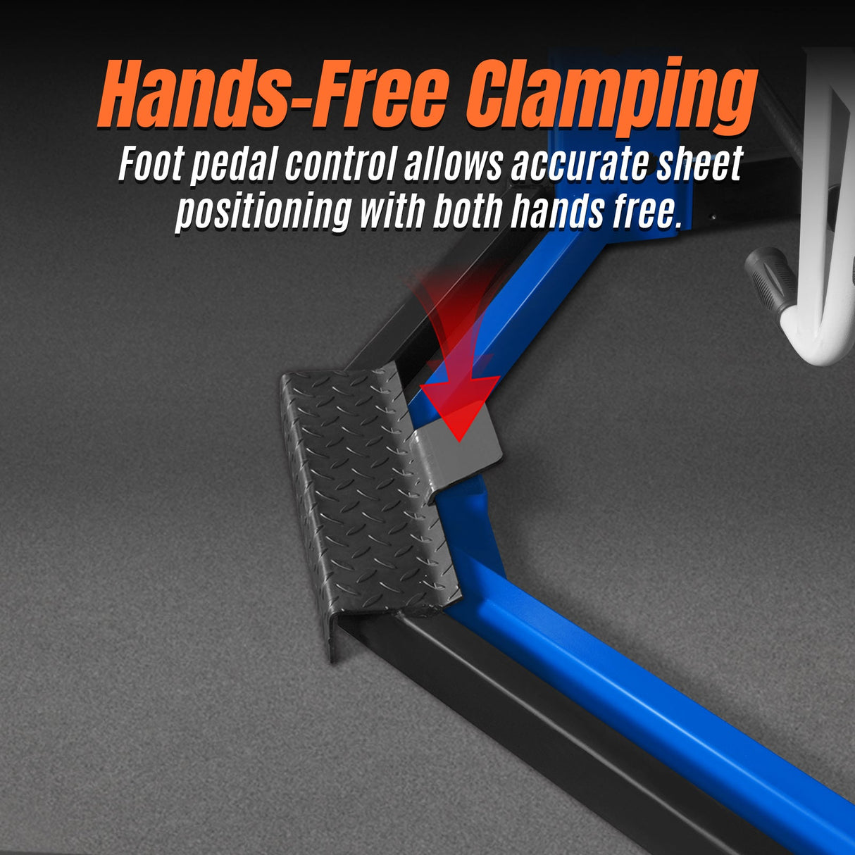 MechMaxx 50-Inch Foot Clamp Pan and Box Brake, Light Duty Sheet Metal Folding Machine, 0–135° Bending Angle, 1.9" Clamping Lift, 2" Box Depth PBA5014
