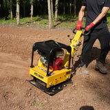 Honda GX160 Reversible Plate Compactor with Wheel Kit and Extension Plates, 5625 lb Centrifugal Force, PC150H