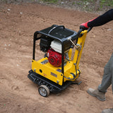 Honda GX270 Reversible Plate Compactor with Wheel Kit and Extension Plates, 6750 lb Centrifugal Force, PC180H