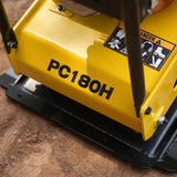 Honda GX270 Reversible Plate Compactor with Wheel Kit and Extension Plates, 6750 lb Centrifugal Force, PC180H