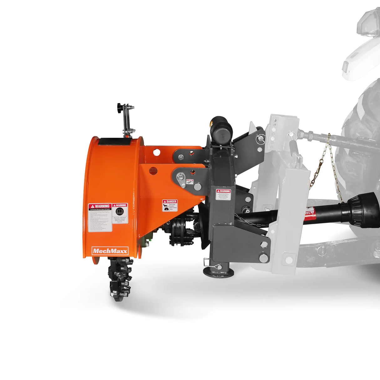 MechMaxx 3-Point PTO Stump Grinder with 44 Carbide Teeth (PTO Shaft Included with Slip Clutch), for 35-80HP Tractor, SG28 – Orange