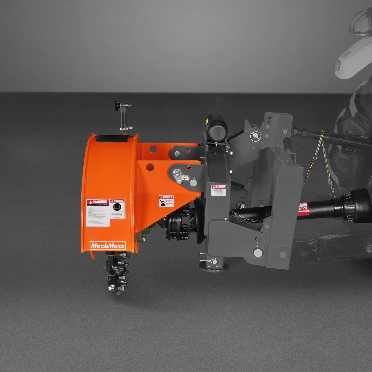 MechMaxx 3-Point PTO Stump Grinder with 44 Carbide Teeth (PTO Shaft Included with Slip Clutch), for 35-80HP Tractor, SG28 – Orange