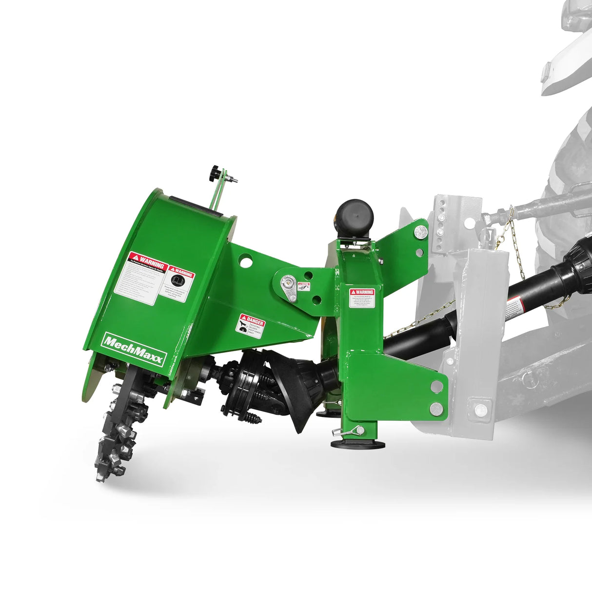 MechMaxx 3-Point PTO Stump Grinder with 44 Carbide Teeth (PTO Shaft Included with Slip Clutch), for 35-80HP Tractor, SG28 – Green