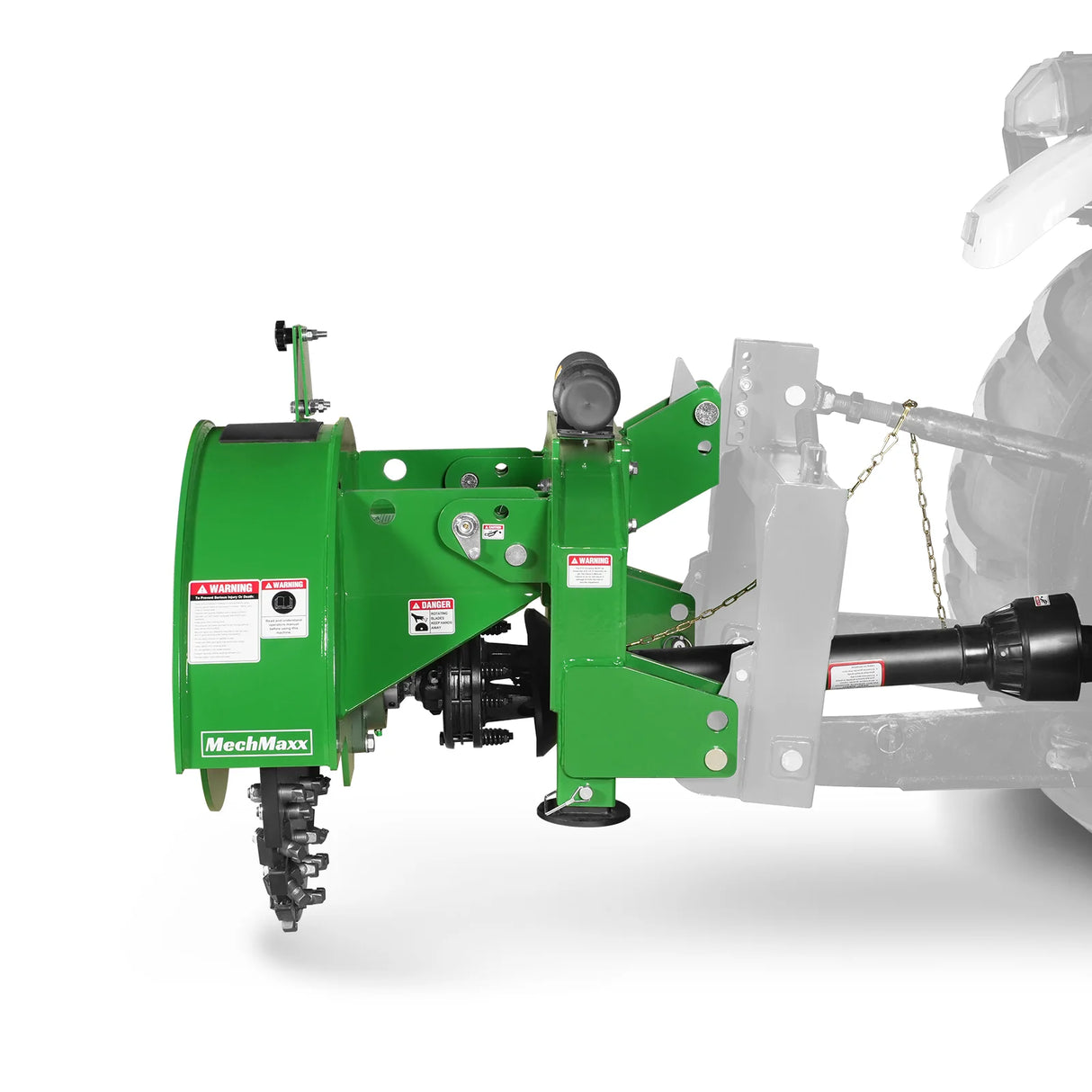 MechMaxx 3-Point PTO Stump Grinder with 44 Carbide Teeth (PTO Shaft Included with Slip Clutch), for 35-80HP Tractor, SG28 – Green