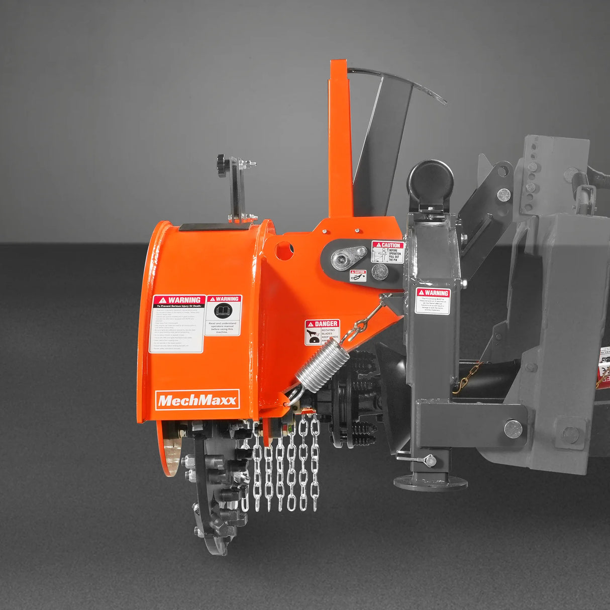 MechMaxx 3-Point PTO Stump Grinder with 34 Carbide Teeth (PTO Shaft Included with Slip Clutch), for 15-45HP Tractor, SG24PRO – Orange