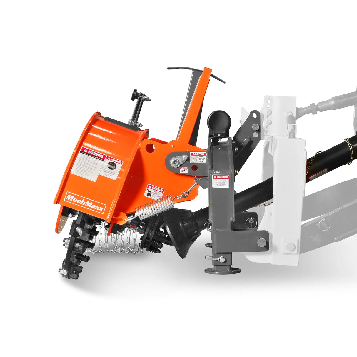MechMaxx 3-Point PTO Stump Grinder with 34 Carbide Teeth (PTO Shaft Included with Slip Clutch), for 15-45HP Tractor, SG24PRO – Orange